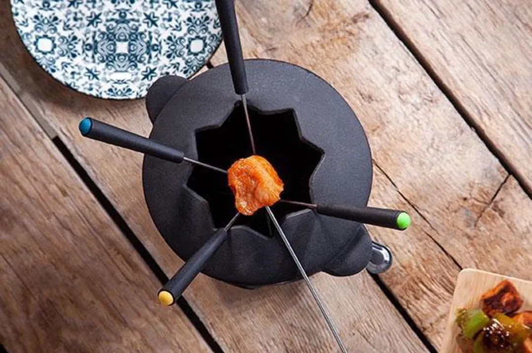 Cosy&Trendy Fondue Set 6 Personen - Gietijzer Grijs