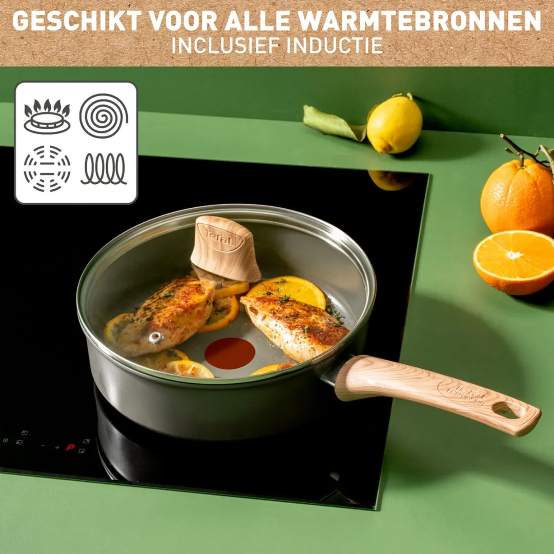 Tefal Renew Hapjespan Ø24cm - Keramisch - Grijs