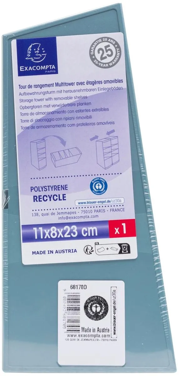 Exacompta Opbergtoren Multitower 4x - Blauw grijs - afbeelding 6 van 6