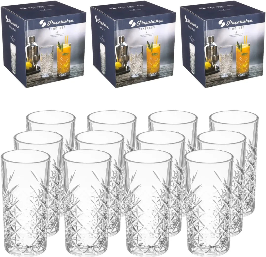 Pasabahce Barok Drinkglazen Set 12x - 450ml - H11cm - Transparant