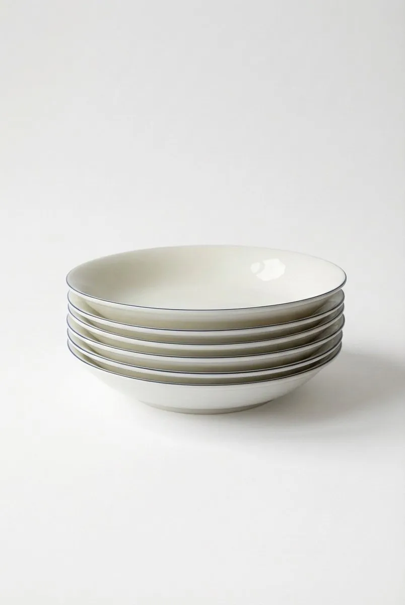 vtwonen Pastabord 25,5cm - Set van 6 - Blauw/Wit