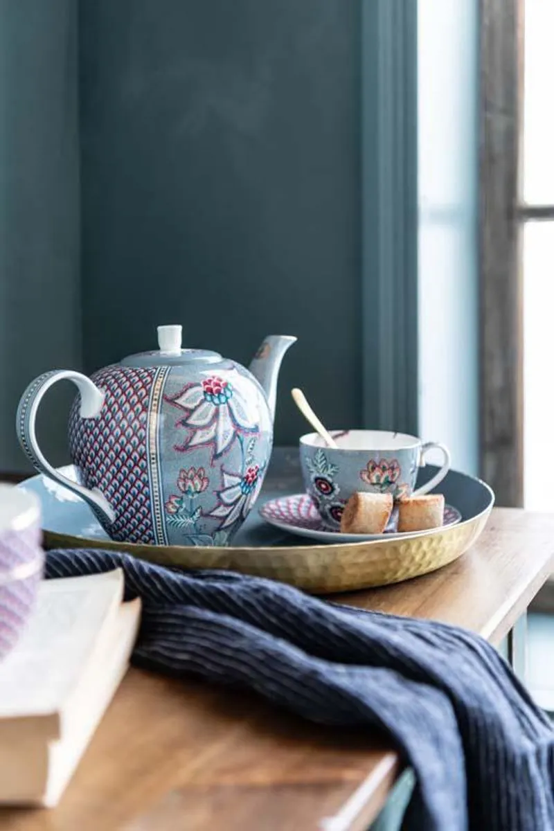 Pip Studio Flower Festival Theepot Lichtblauw - 1,6L