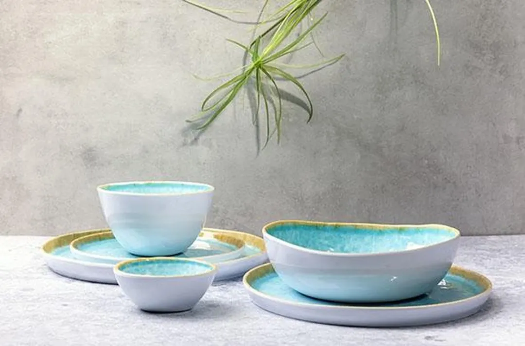 Cosy&Trendy Laguna Azzurro Melamine Bord 28cm - Wit Blauw