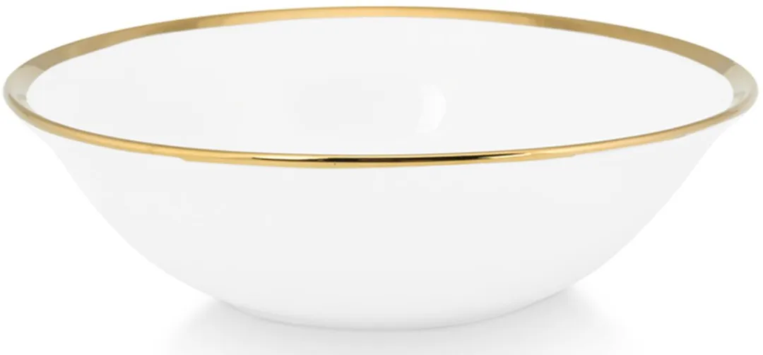 vtwonen Set van 2 Bowls Ø15cm - Zacht wit met goud rand