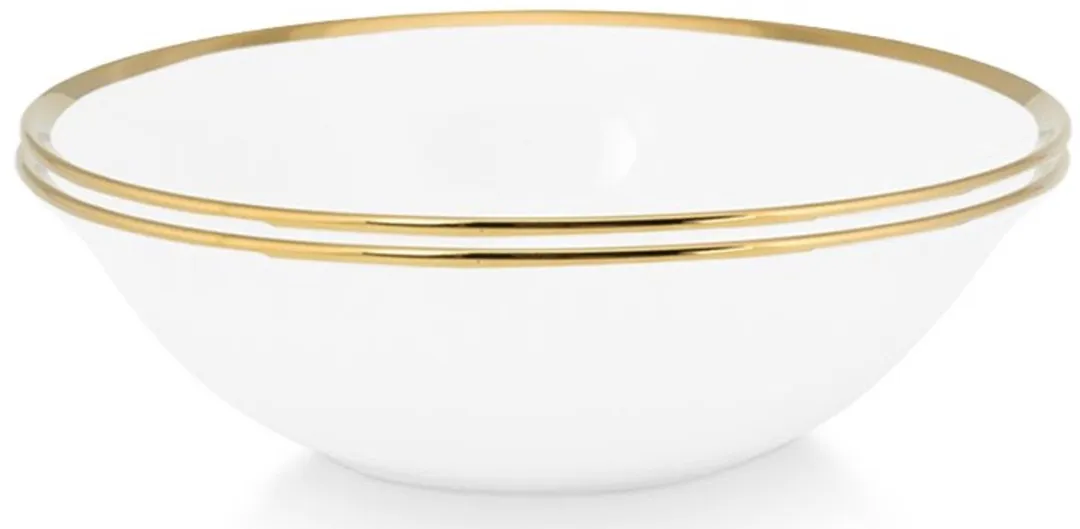 vtwonen Set van 2 Bowls Ø15cm - Zacht wit met goud rand