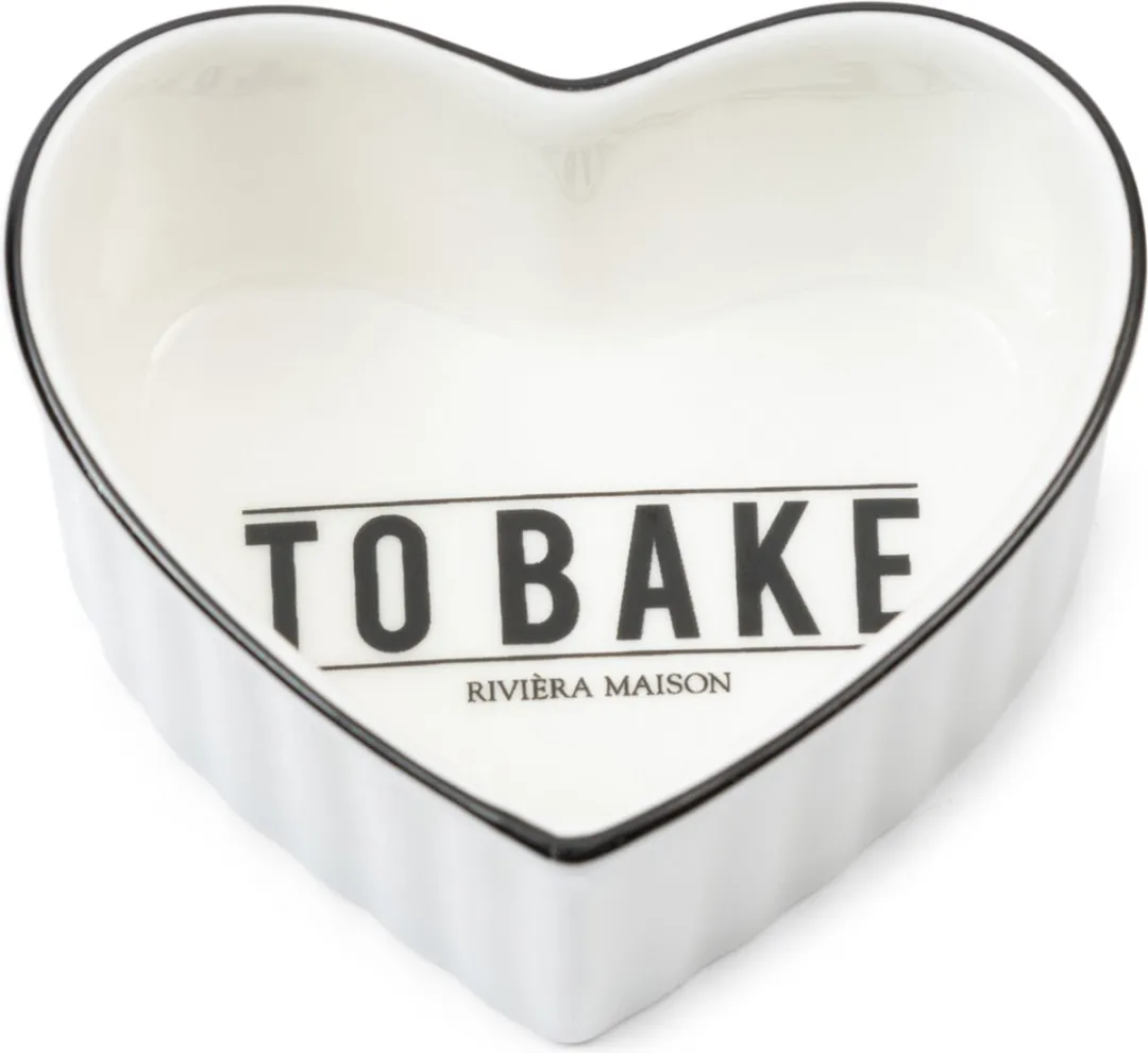 Riviera Maison Love To Bake Bowl 2 Stuks - Porselein Wit