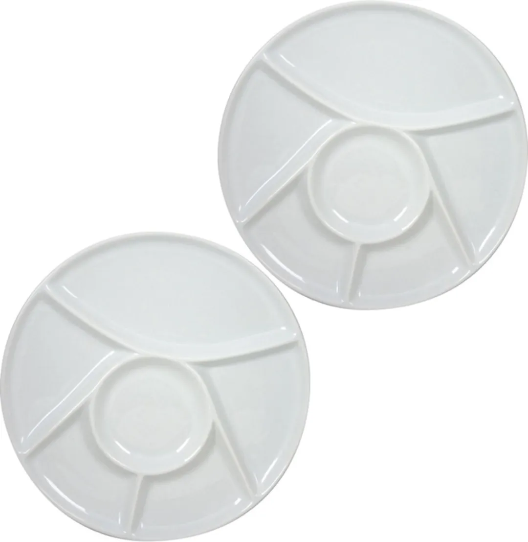 Cosy&Trendy Fonduebord 23,5cm - 2 Stuks - Wit Porselein