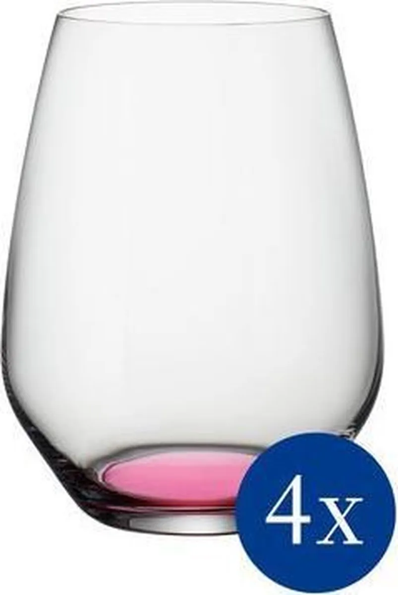 Villeroy & Boch Colourful Life Waterbeker Set - 4 Stuks - 0.42L - Pink