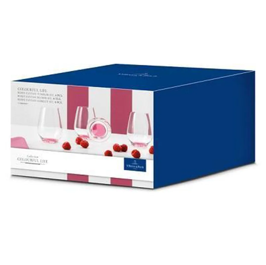 Villeroy & Boch Colourful Life Waterbeker Set - 4 Stuks - 0.42L - Pink