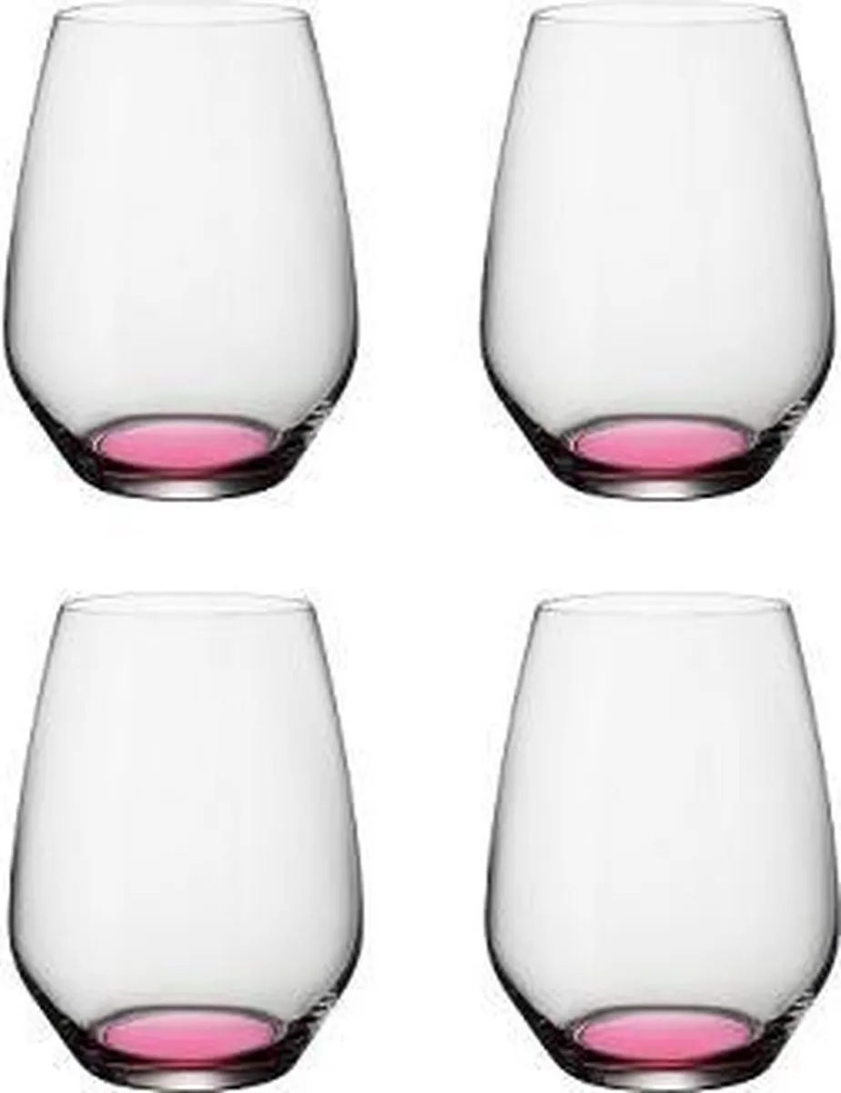 Villeroy & Boch Colourful Life Waterbeker Set - 4 Stuks - 0.42L - Pink