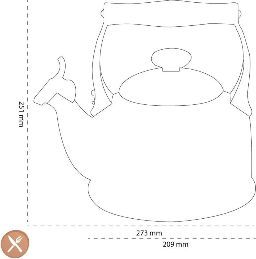 Le Creuset Tradition Fluitketel 2.1L - Oranje/Rood