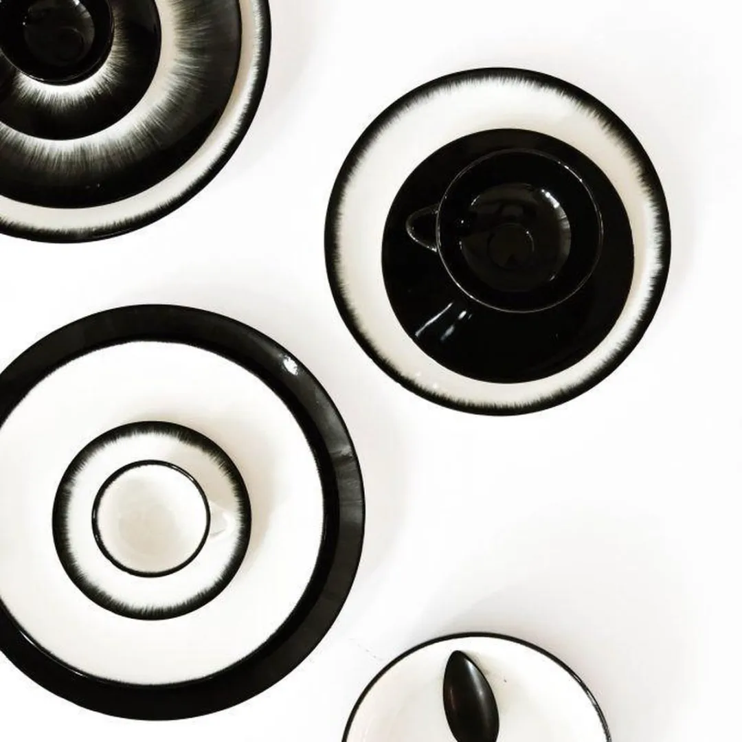 Serax Dé Tableware By Ann Demeulemeester Ontbijtbord Ø17,5cm - 2-delig Wit/Zwart