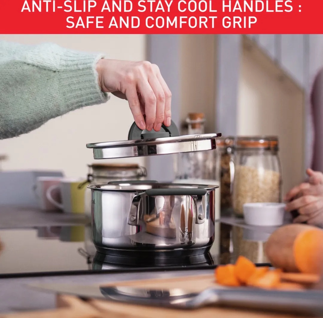 Tefal Opti'Space G7376S44 Pannenset 3-delig - RVS