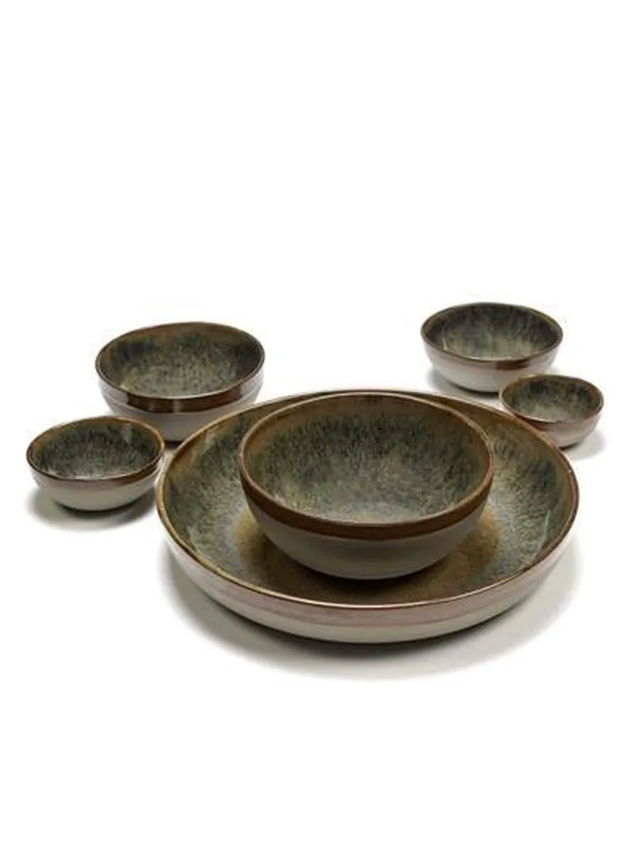 Serax Sergio Herman Surface Diep Bord 16cm - Indi Grijs - 4 Stuks