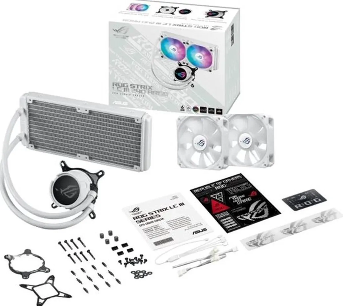 ASUS ROG Strix LC III 240 ARGB Processor Kit - 2x 12cm Wit - afbeelding 6 van 6