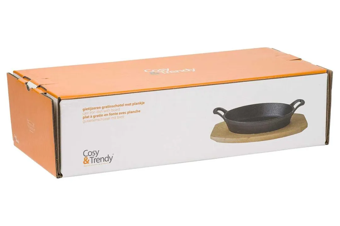 Cosy&Trendy Gietijzeren Gratinschaal 30x17x5cm - Zwart