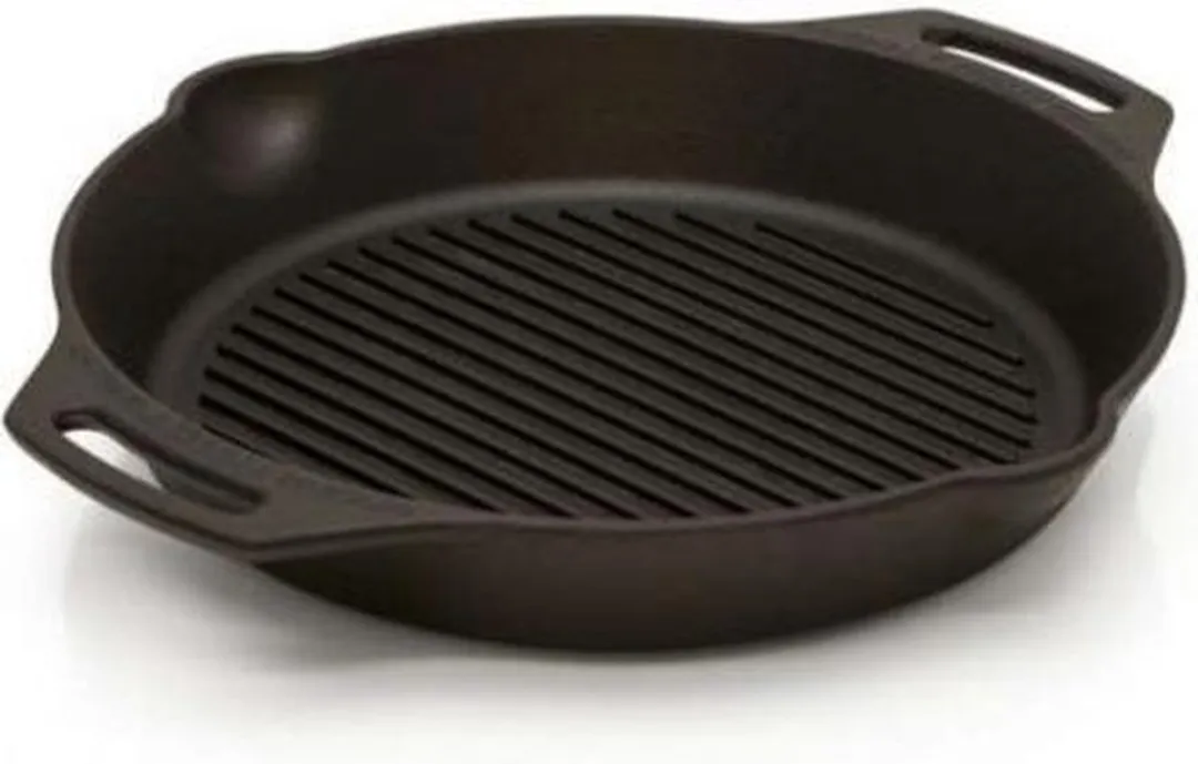 Petromax gp35h-t, skillet, 35 cm, grillpan met handgrepen, gietijzer, zwart
