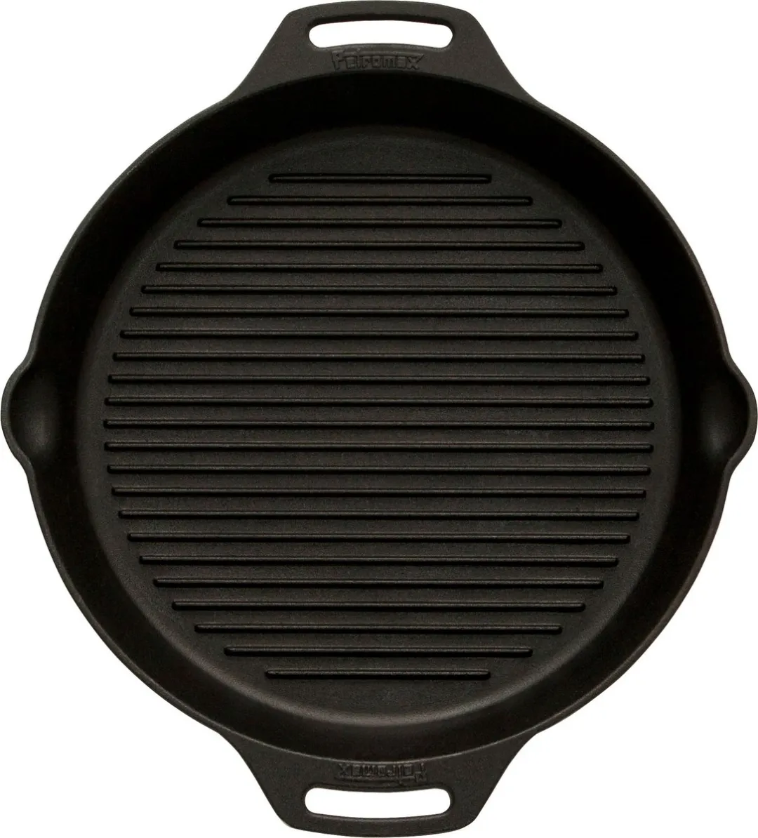 Petromax gp35h-t, skillet, 35 cm, grillpan met handgrepen, gietijzer, zwart