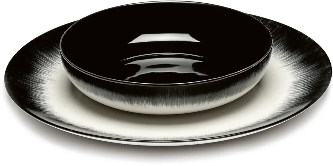 Serax Dé Tableware By Ann Demeulemeester Diep Bord Ø24 - 2 Stuks - Zwart/Wit