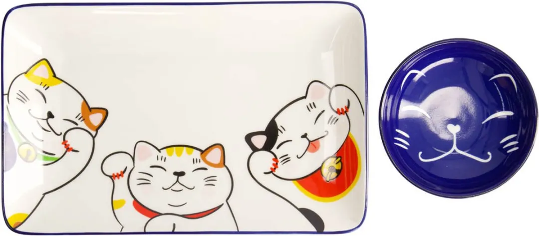 Tokyo Design Studio Kawaii Lucky Cat Sushi Set 6-delig - 2 Personen