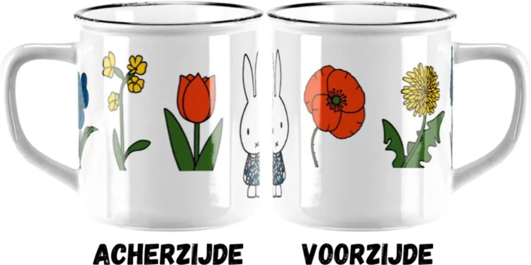 Nijntje Keramische Mok Bloemen - 20ml Wit Multi