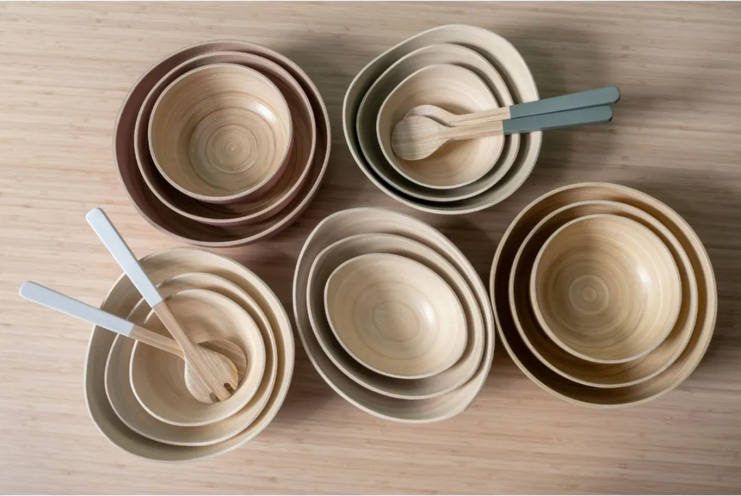 Present Time Puro Organic Schaal Bowl Set - Ø28cm - Wit
