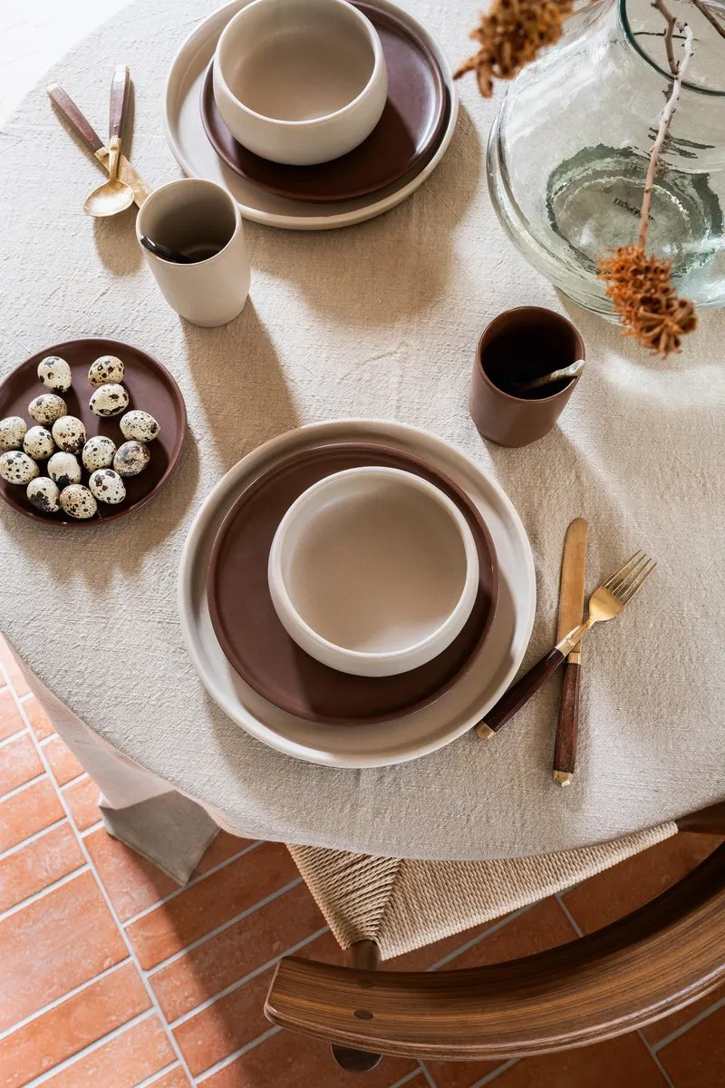 vtwonen Ontbijtborden Bruin Keramiek 17cm - Set van 4
