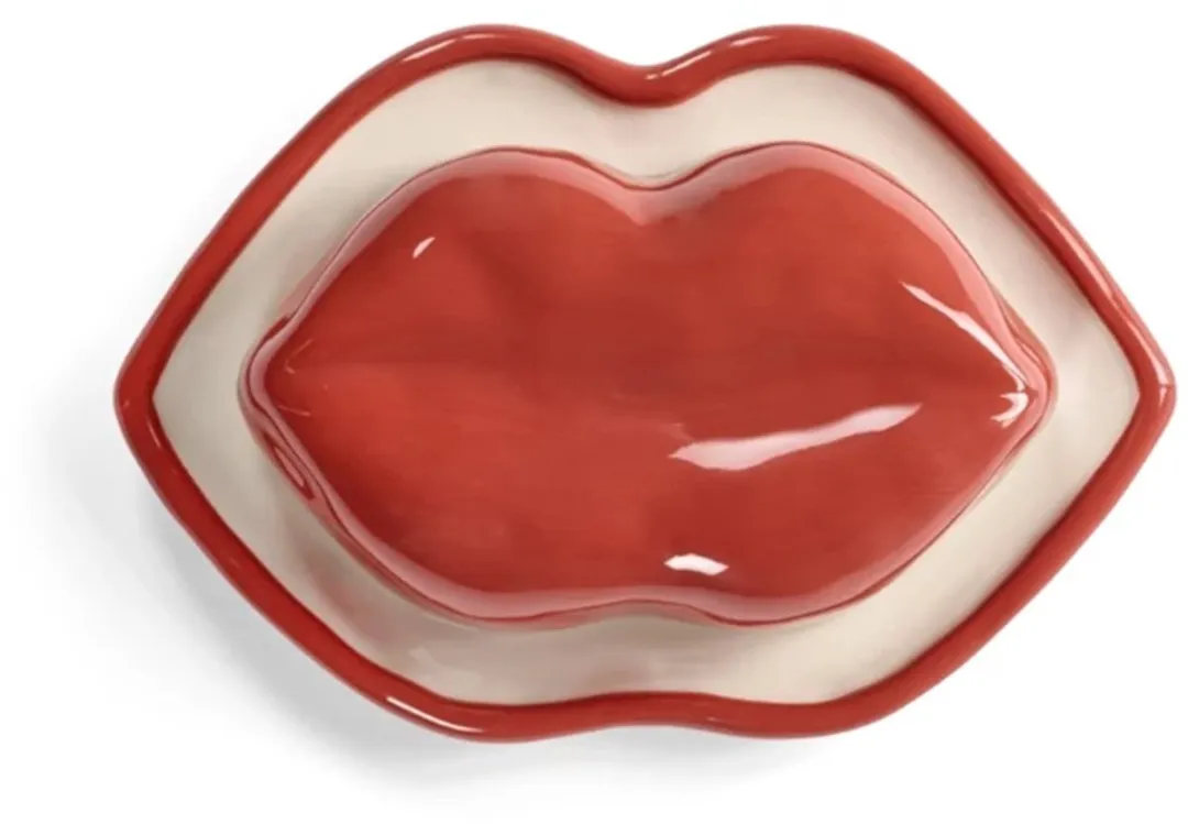Serax Les Objets Mouleversants Lips Schaal - 18x12cm - Rood/Wit