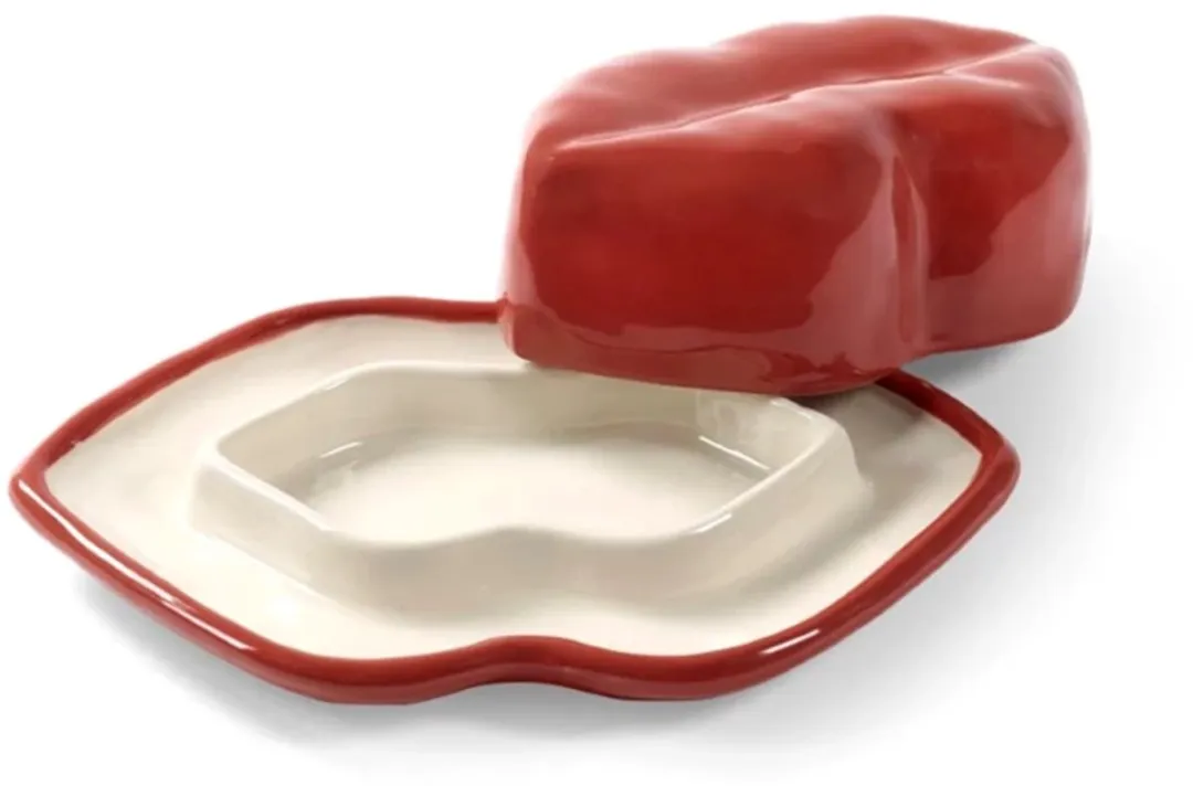 Serax Les Objets Mouleversants Lips Schaal - 18x12cm - Rood/Wit