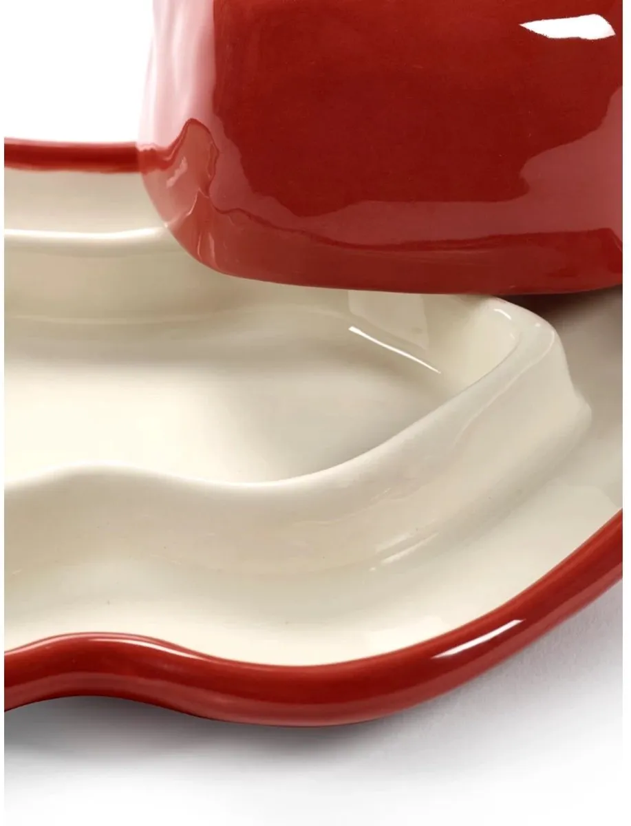 Serax Les Objets Mouleversants Lips Schaal - 18x12cm - Rood/Wit