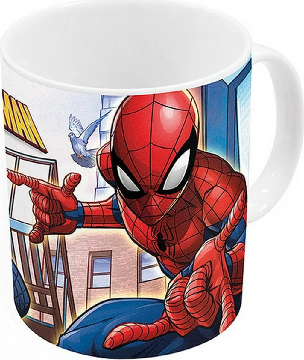 Spider-Man Great Power Mok - Keramisch - 350ml - Rood/Blauw