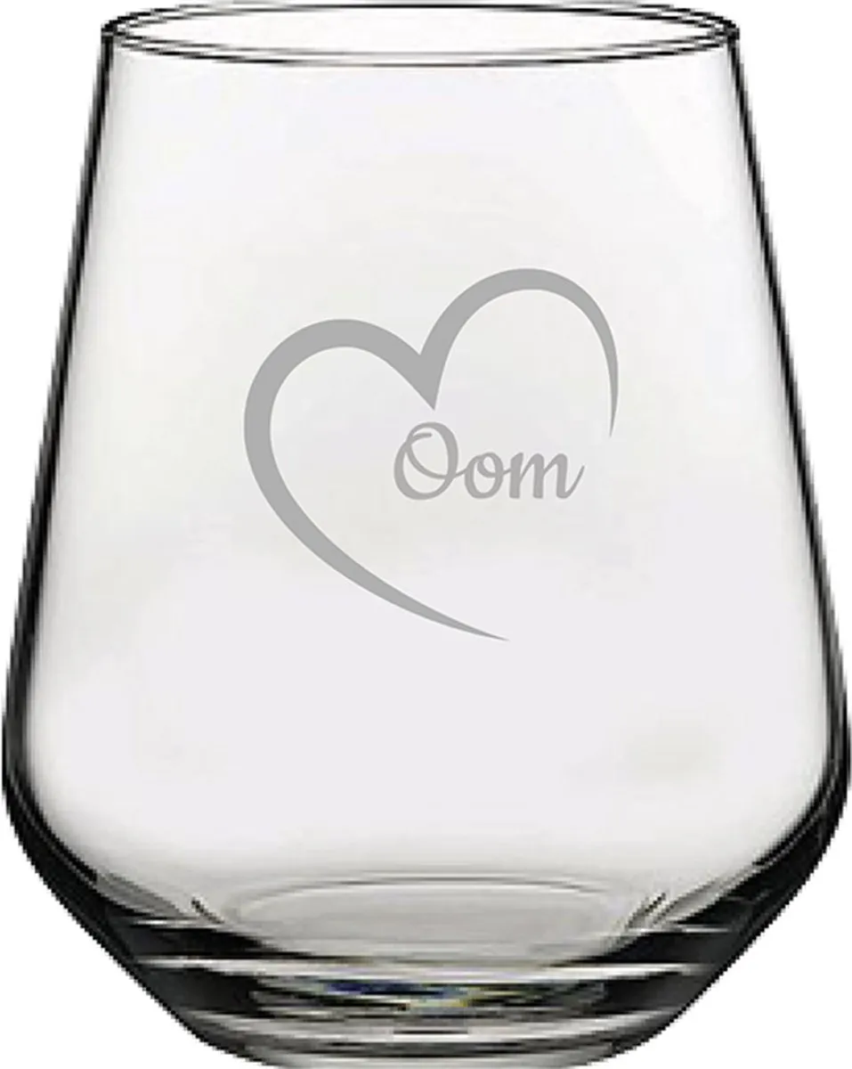 Pasabahce Gegraveerd Drinkglas Oom met hartje 42,5cl