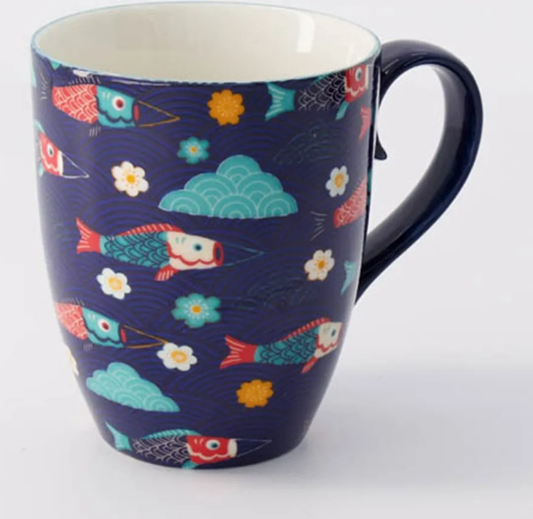 Tokyo Design Studio Kawaii Koinobori Mok 380ml - Met Giftbox - Paars/Blauw