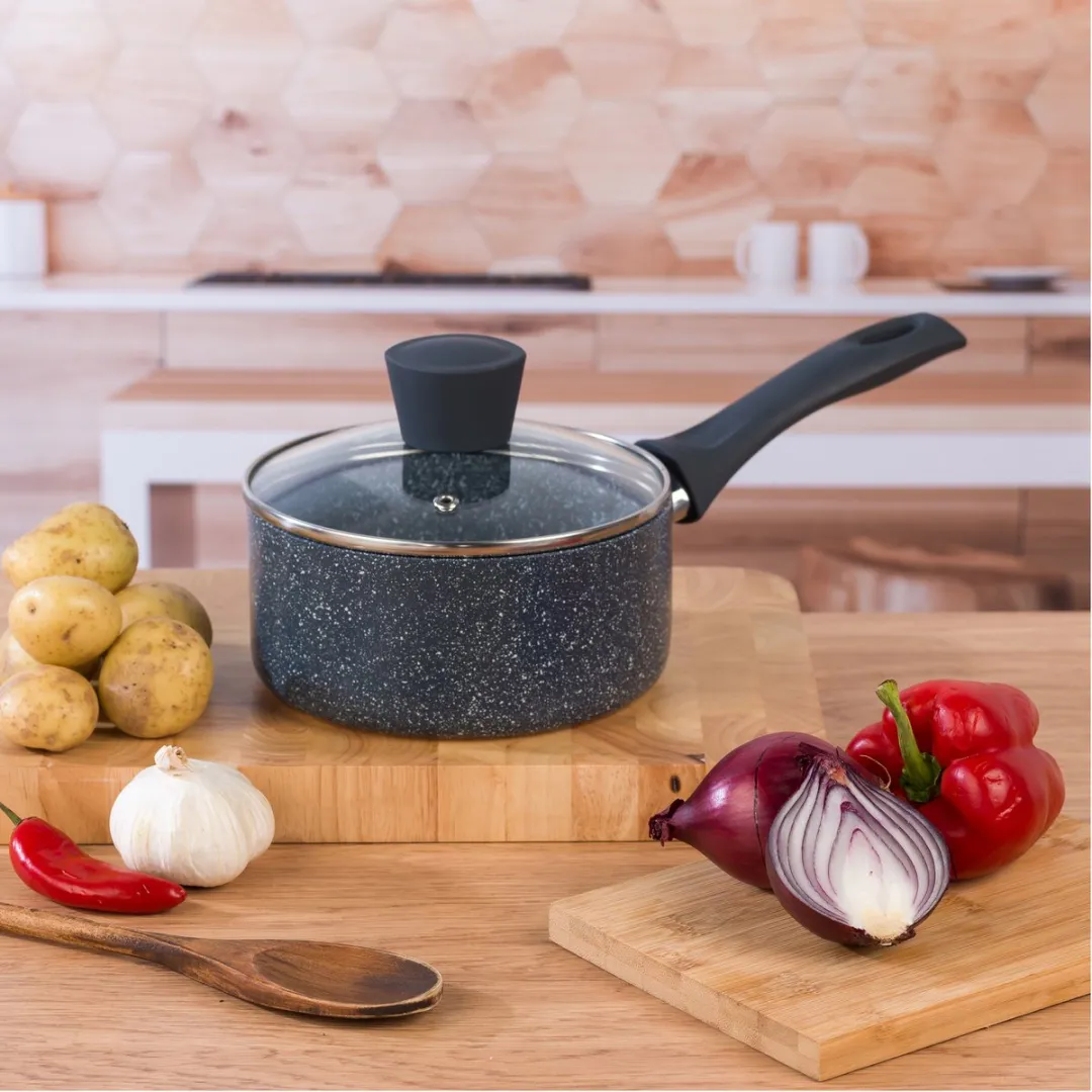 Russell Hobbs Nightfall Stone Steelpan 16cm - Antiaanbaklaag - Blauw - afbeelding 6 van 6