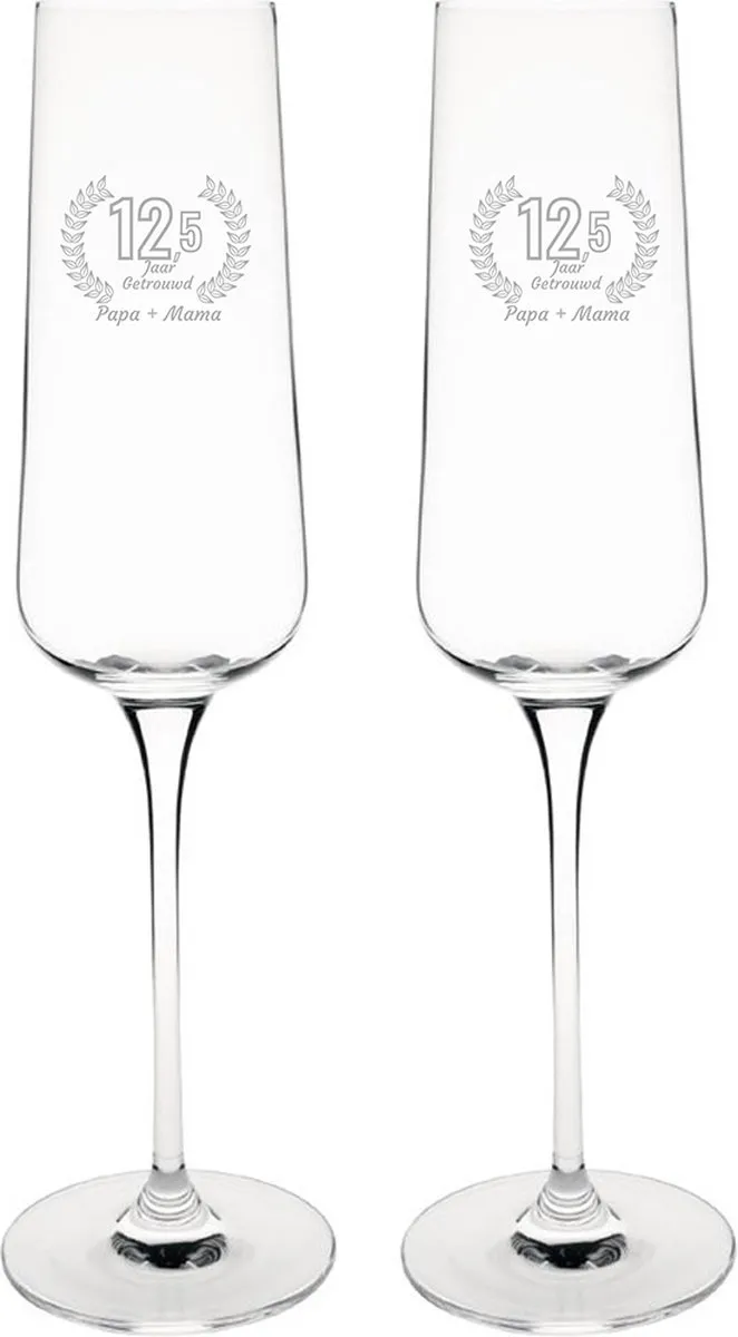 Olympia Champagneglazen Gegraveerd Papa Mama 27cl