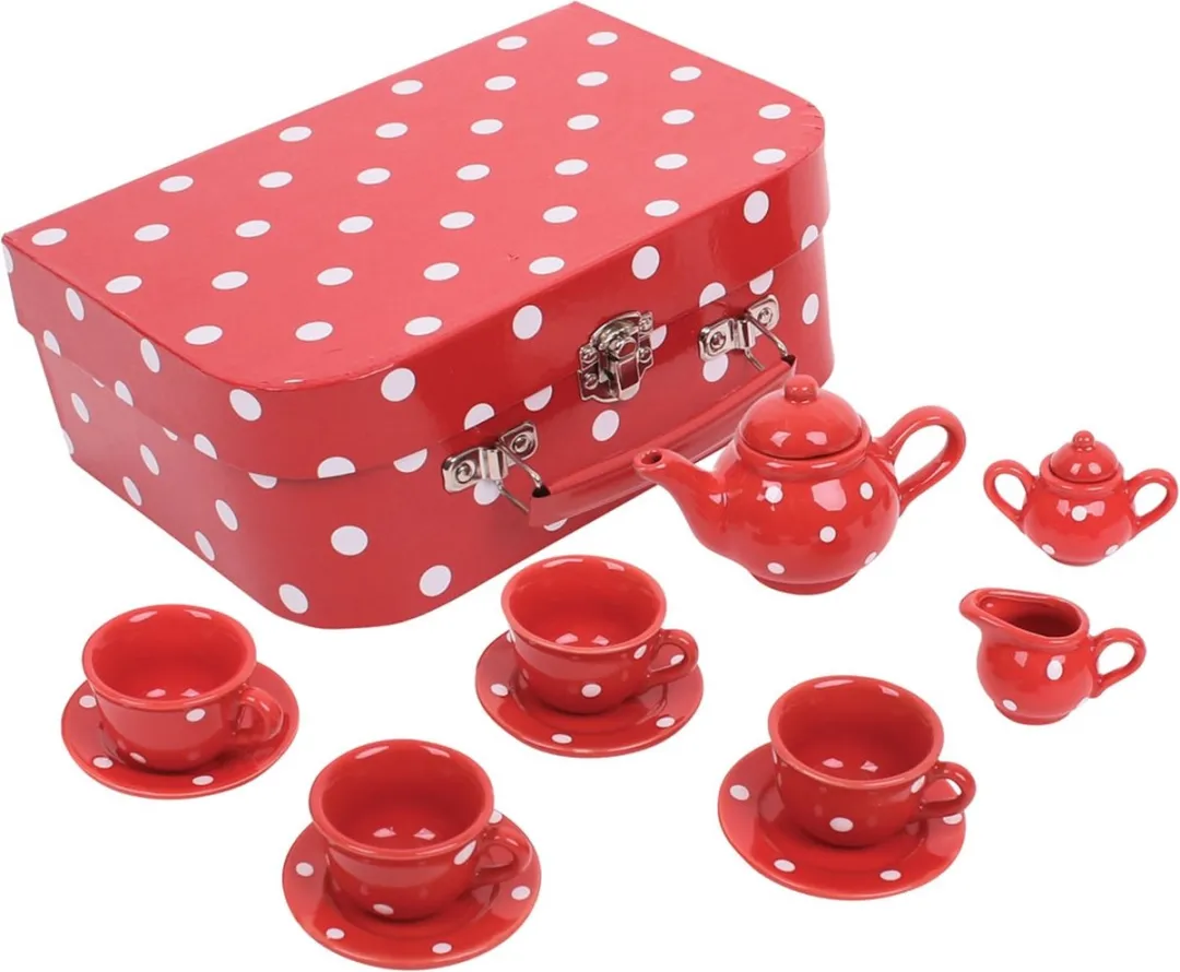 BIGJIGS Porseleinen Theeset Rood