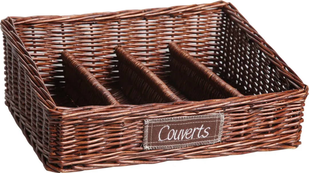 Cosy&Trendy Rieten Bestekbak 4 Vakken 34x28cm