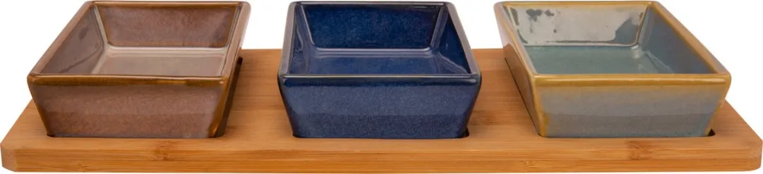 Cosy&Trendy Bamboe Serveerplank met 3 Schaaltjes