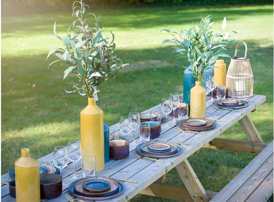 Cosy&Trendy Quintana Blauw Dinerbord - Ø27,5cm - 4 Stuks - afbeelding 2 van 2