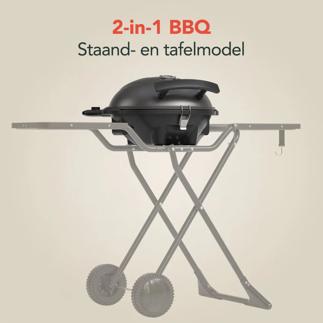 KitchenBrothers KB100715 Elektrische BBQ - 2400W - 49cm - Zwart