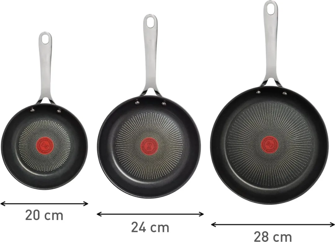 Jamie Oliver by Tefal Cook Smart E310S334 Koekenpannenset 3-delig - Inductie - RVS