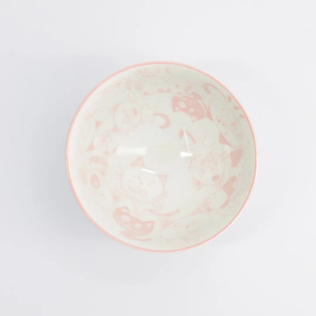 Tokyo Design Studio Kawaii Rijstkom 300ml - Roze Kat