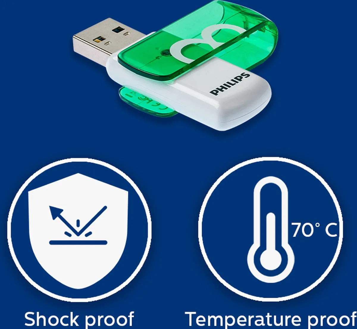 Philips Vivid Edition USB-stick 8GB - Groen/Wit