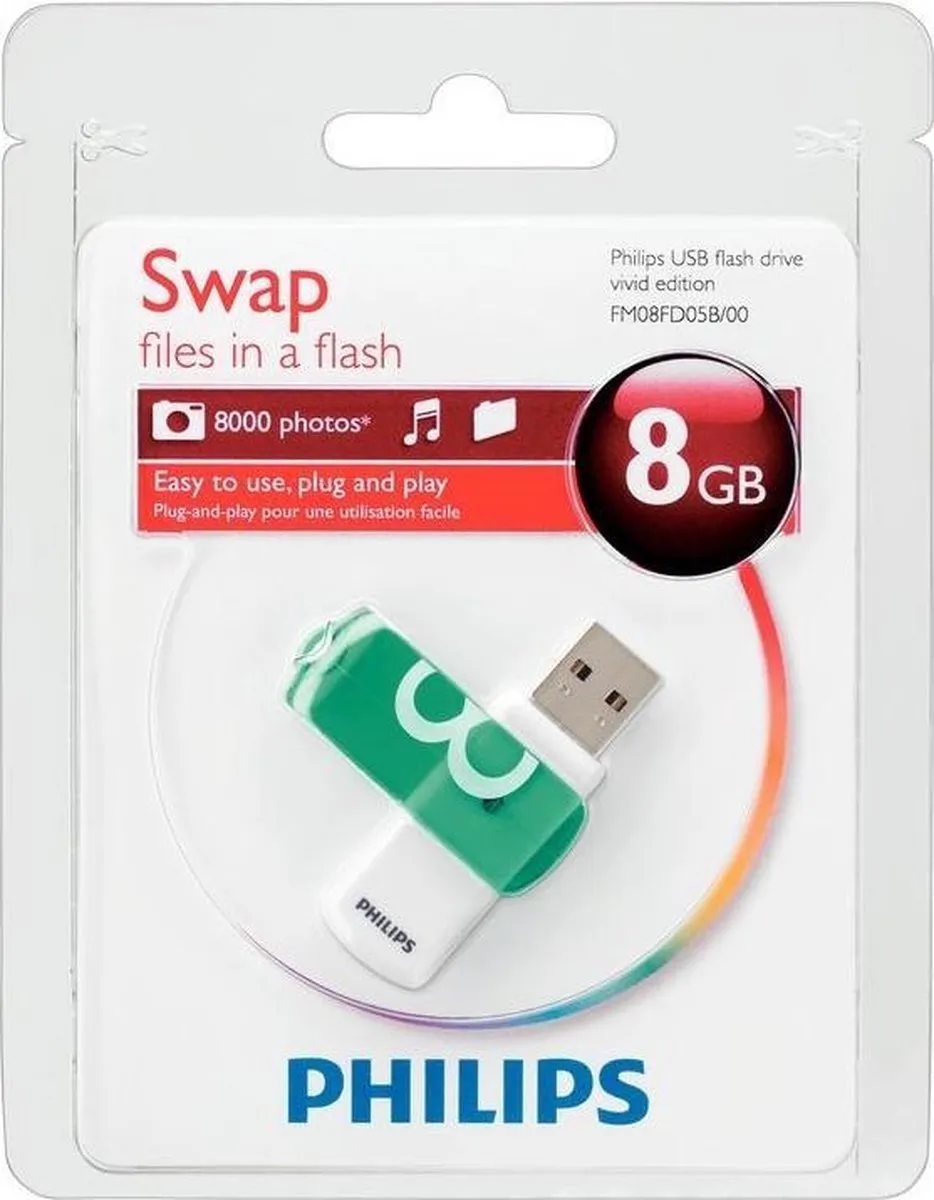 Philips Vivid Edition USB-stick 8GB - Groen/Wit - afbeelding 6 van 6