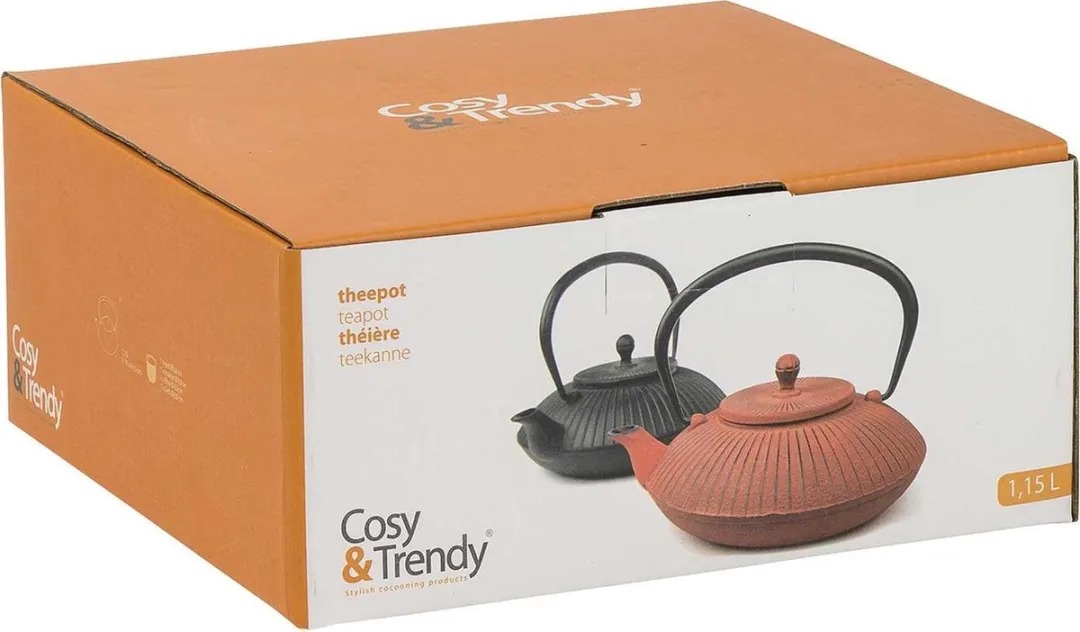 Cosy&Trendy Stria Theepot 1,5L - Gietijzer - Zwart - afbeelding 3 van 3