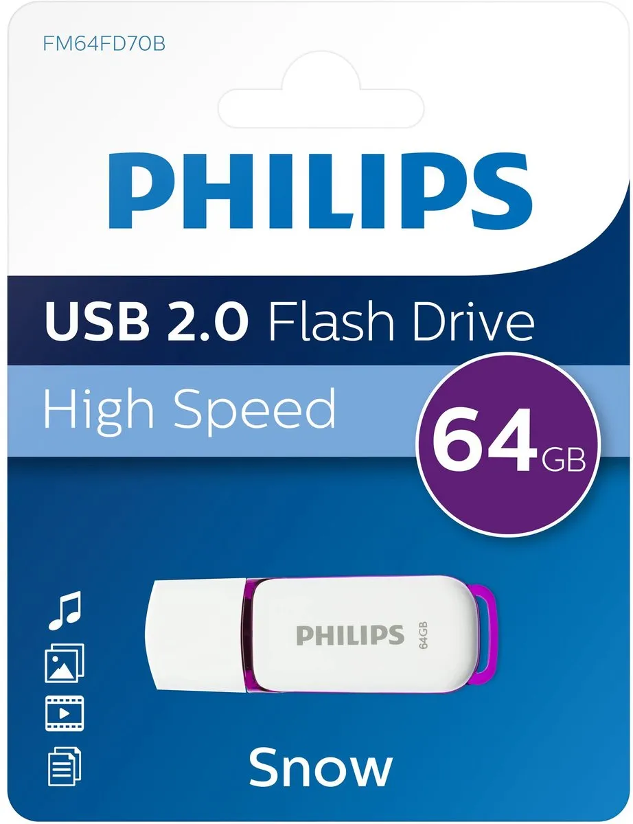 Philips USB-Stick FM64FD70B 64GB - Wit