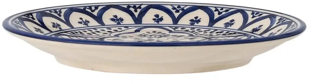 Bloomingville Karlie Bord Aardewerk - 19cm - Blauw/Wit