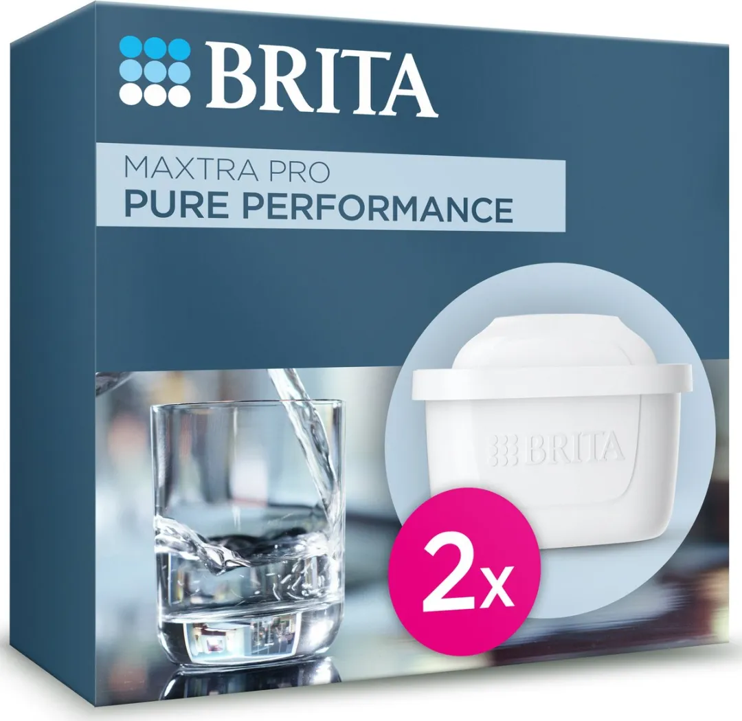 BRITA waterfilterpatroon MAXTRA PRO Pure Performance 2 pack - Originele navulling voor alle BRITA kannen voor puur smakend kraanwater - filtert verontreinigingen zoals PFAS*, chloor, kalkaanslag en metalen