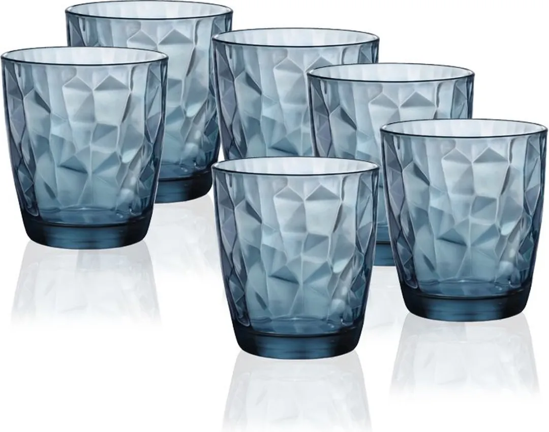Bormioli Rocco Diamond Waterglas Blauw - Set van 6