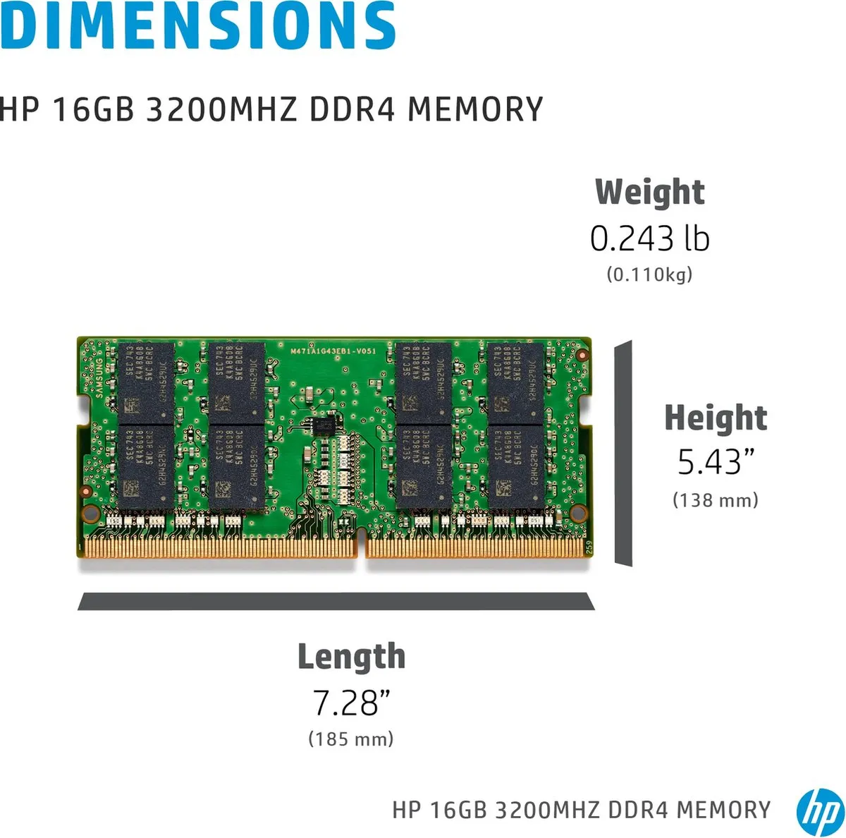 HP RAM 8GB DDR4 3200 - 286H8AA#AC3